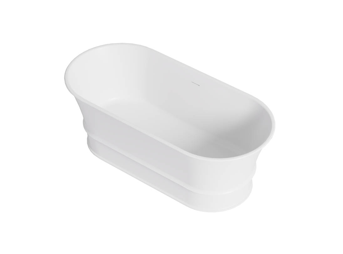 Lukka Harold 1500mm Freestanding Solid Surface Bath - Matte White - product image