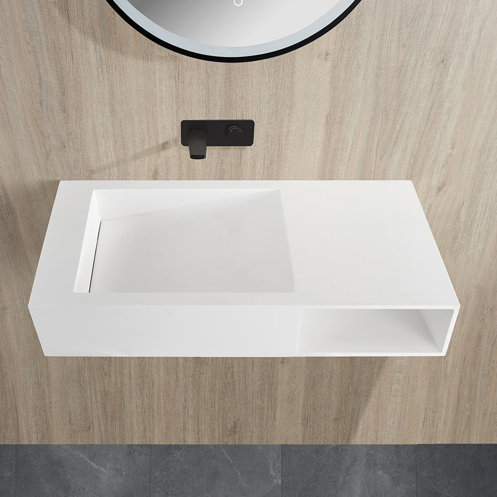 Lukka Crete 1000mm Wall Hung Basin - Matte White - product image