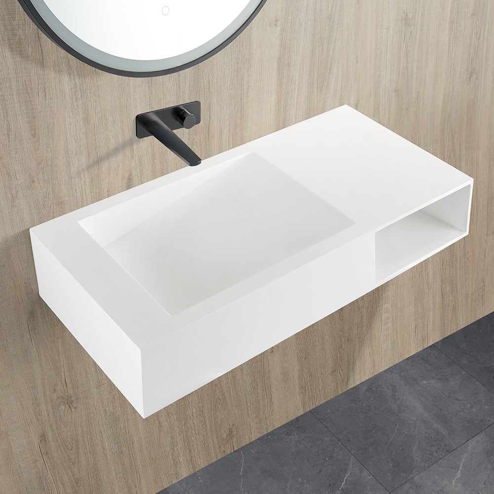 Lukka Crete 1000mm Wall Hung Basin - Matte White - product image