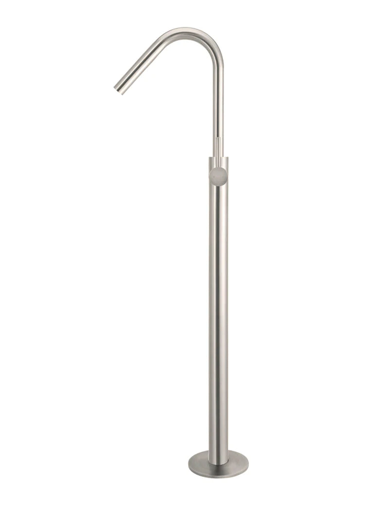 Meir Freestanding Round Bath Mixer and Hand Spray PVD Brushed Nickel