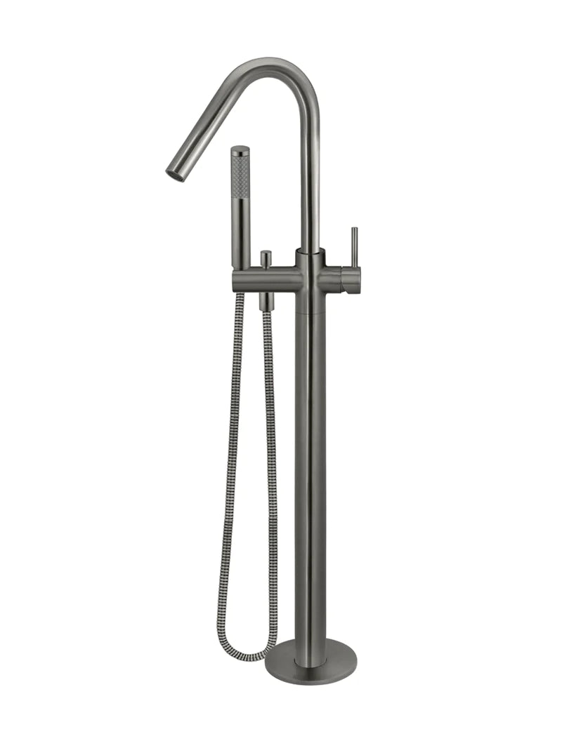 Meir Freestanding Round Bath Mixer with Hand Spray - Shadow