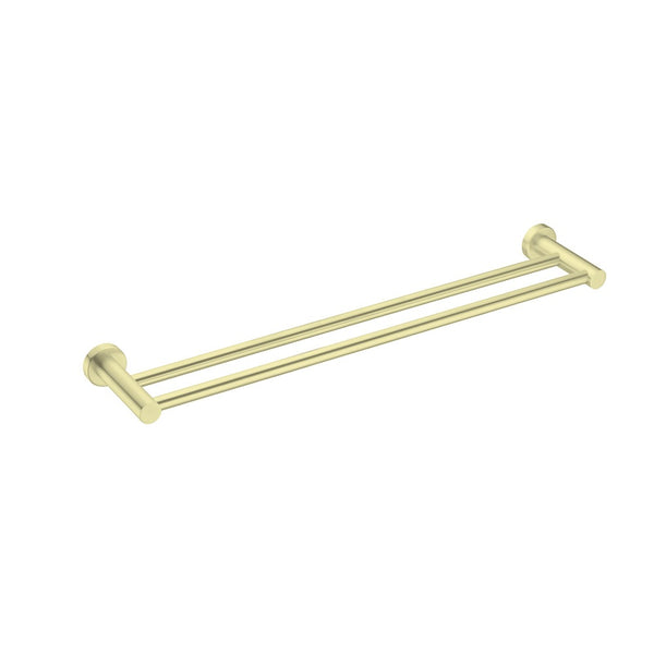 Nero MECCA DOUBLE TOWEL RAIL 600MM Brushed Gold