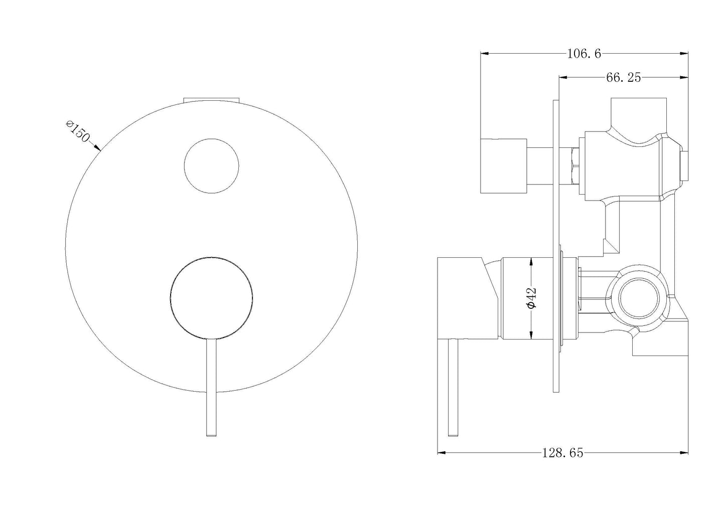 Nero Mecca Shower Mixer With Diverter Chrome