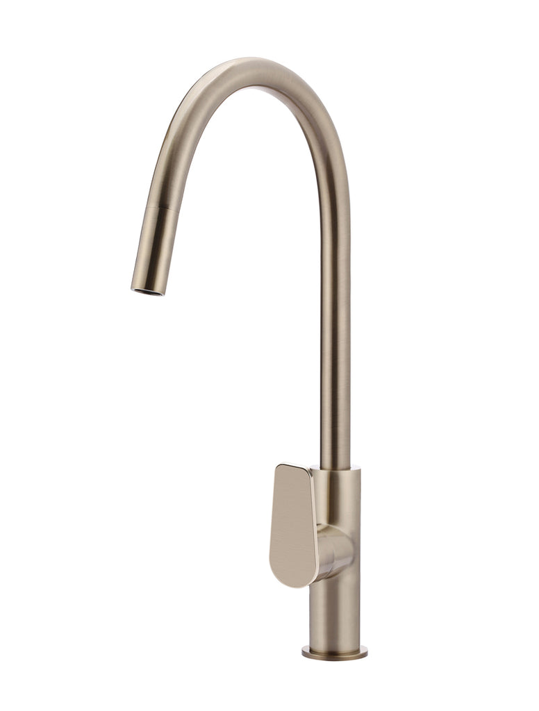 Meir Round Paddle Piccola Pull Out Kitchen Mixer Tap Champagne