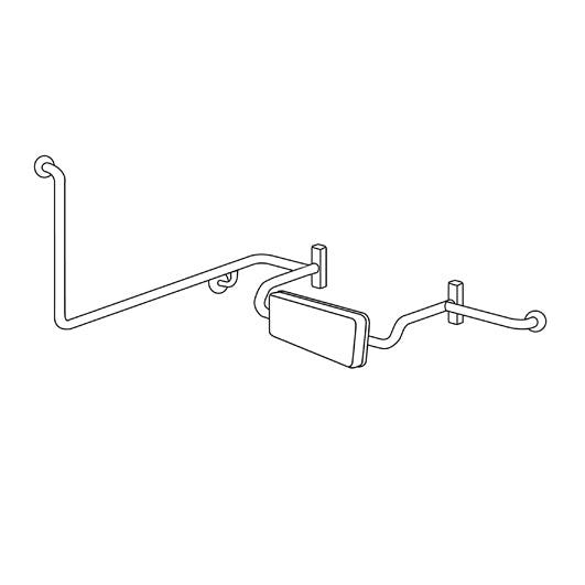 Metlam Lh & Rh 90° Grab Rail & Vandal Proof Backrest Set