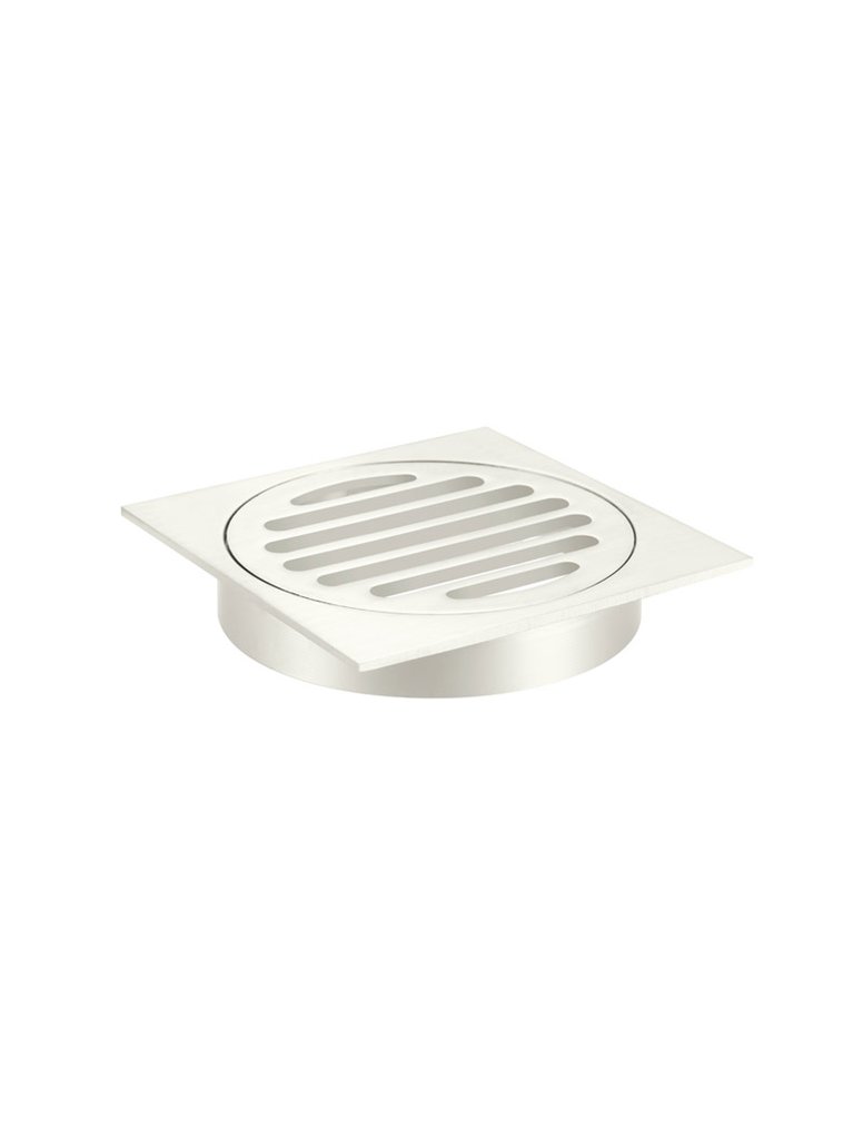 Meir Square Floor Grate Shower Drain 100mm Outlet - Brushed Nickel