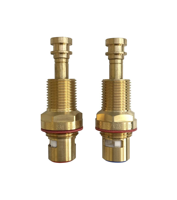 Meir Wall top assembly spindles 80mm-85mm 1/4 turn (set) - Brass MQ02