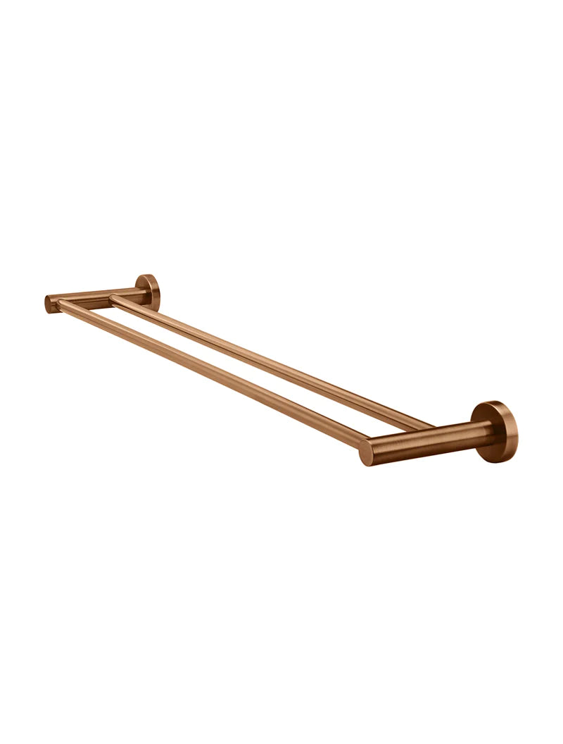Meir Round Double Towel Rail 600mm, Lustre Bronze
