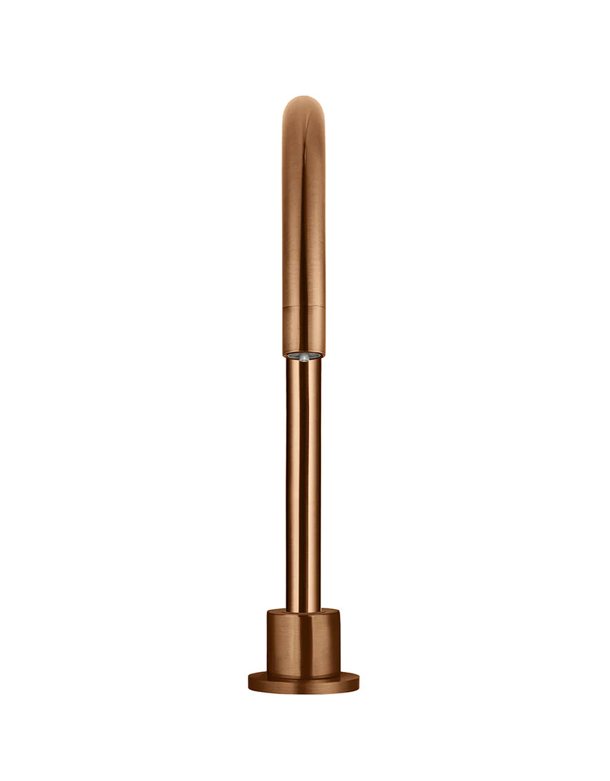 Meir Round Gooseneck High-Rise Swivel Hob Spout, Lustre Bronze