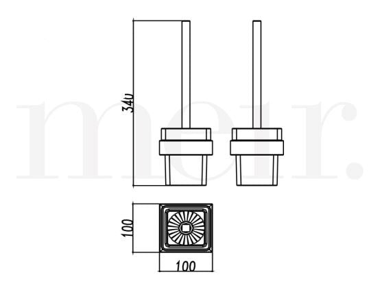 Meir Square Toilet Brush & Holder - Matte Black