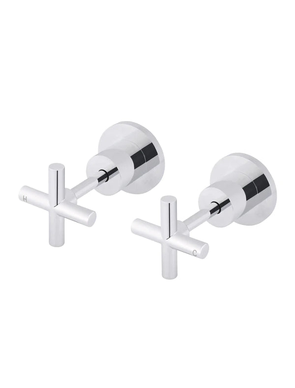 Meir Round Cross Jumper Valve Wall Top Assemblies Polished Chrome