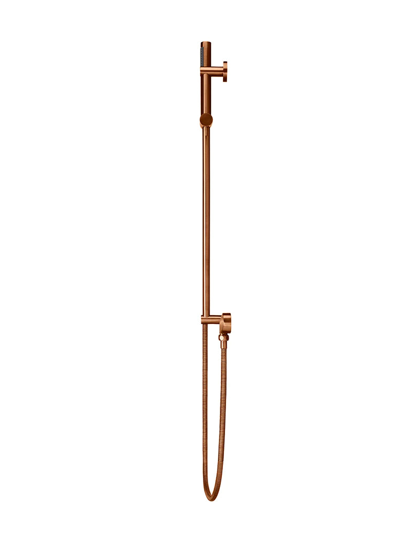 Meir Round Hand Shower on Rail Column, Lustre Bronze