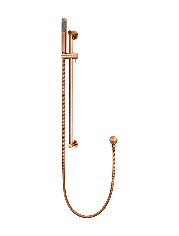 Meir Round Hand Shower on Rail Column, Lustre Bronze
