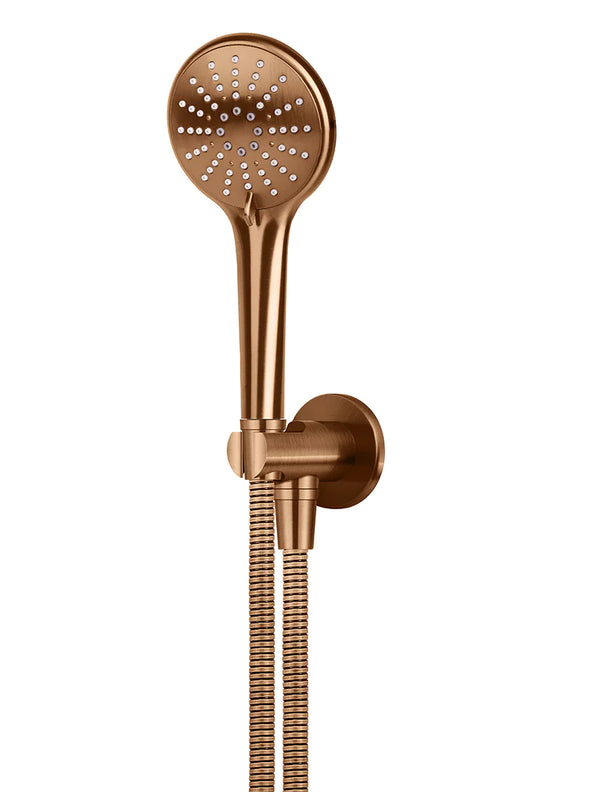 Meir Round Three Function Hand Shower on Fixed Bracket, Lustre Bronze