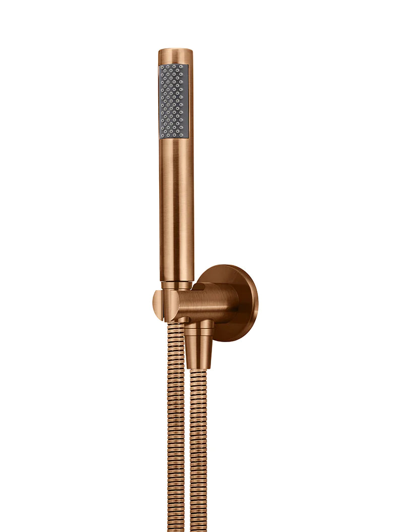 Meir Round Hand Shower on Fixed Bracket, Lustre Bronze