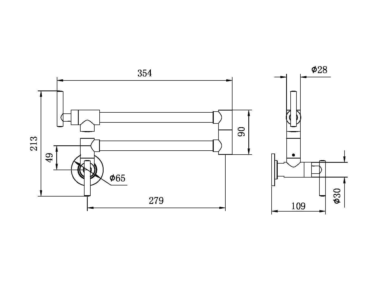 Nero Zen 316L Stainless Steel Pot Filler Graphite