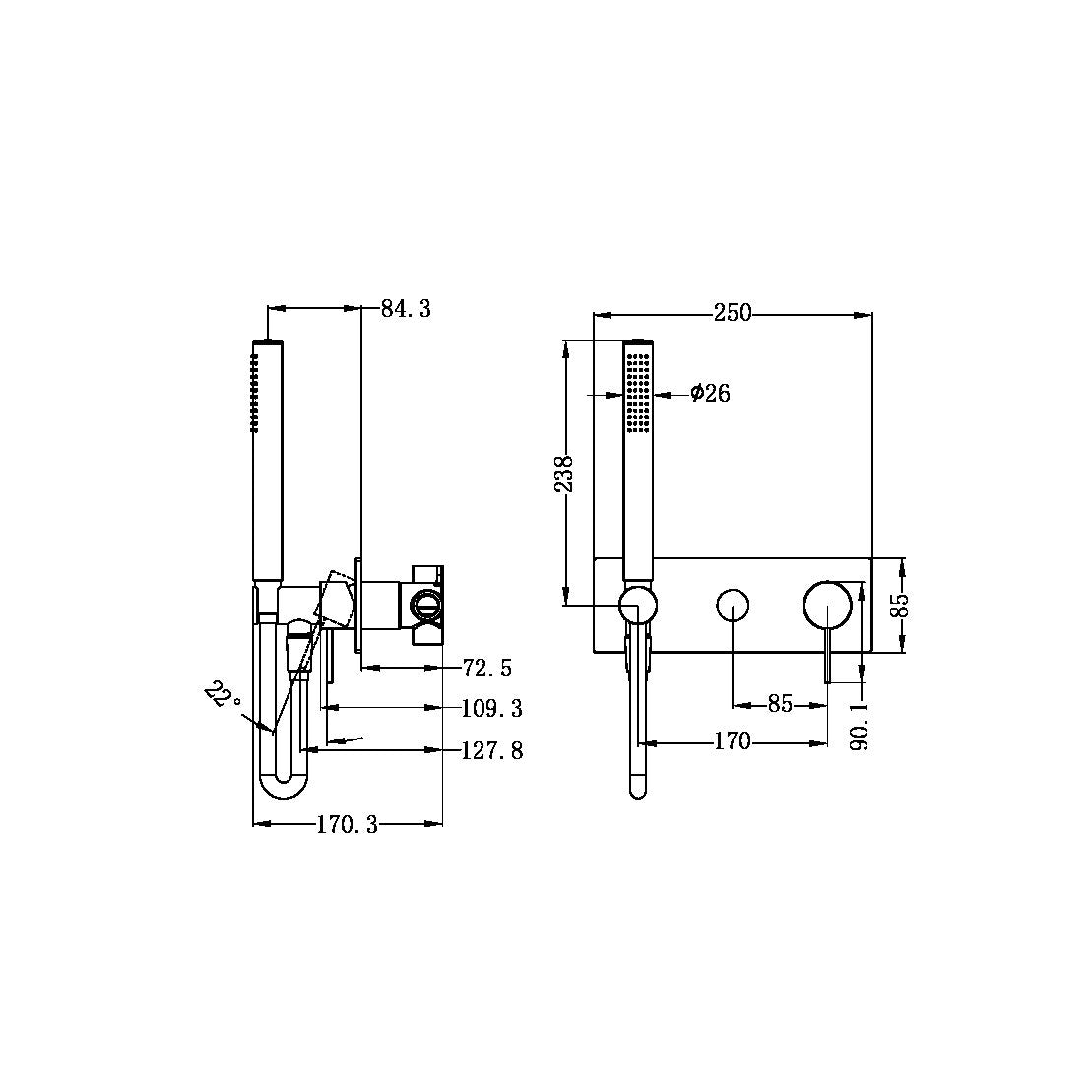 Nero Mecca Shower Mixer Diverter System Chrome