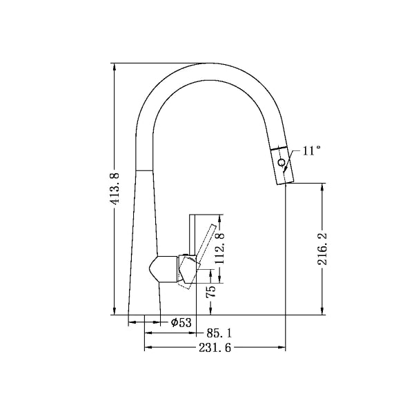 Nero Dolce Pull Out Sink Mixer with Vegie Spray Matte Black