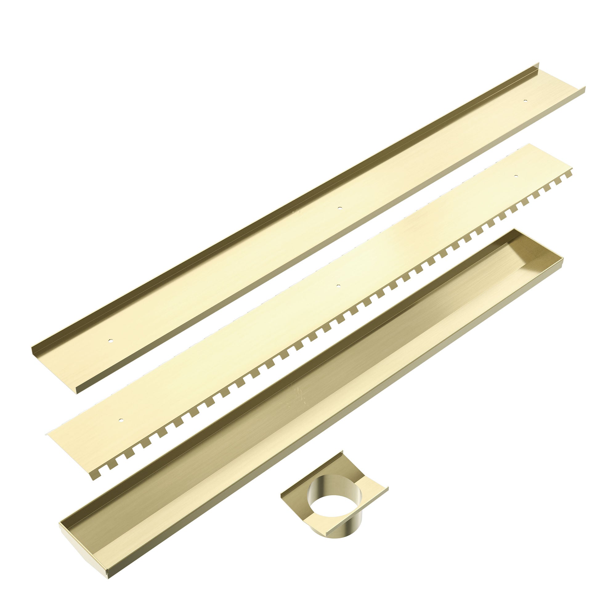 Nero TILE INSERT V CHANNEL FLOOR GRATE 50MM OUTLET Brushed Gold