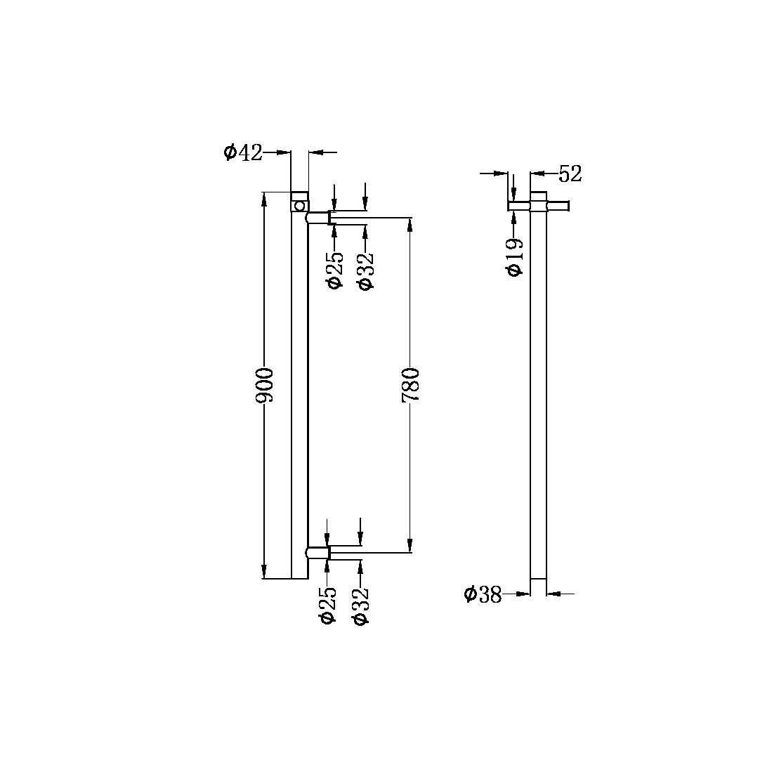 Nero Heated Vertical Towel Rail Matte White