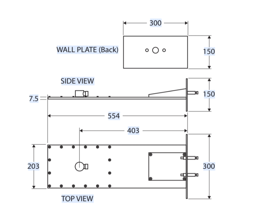 Fienza Komo Wall Mounted Overhead Sheet Shower