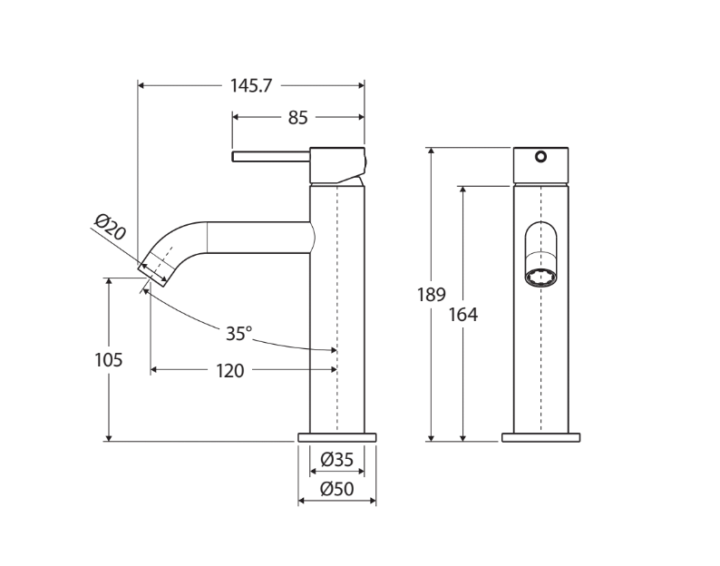 Kaya Basin Mixer, Brushed Nickel