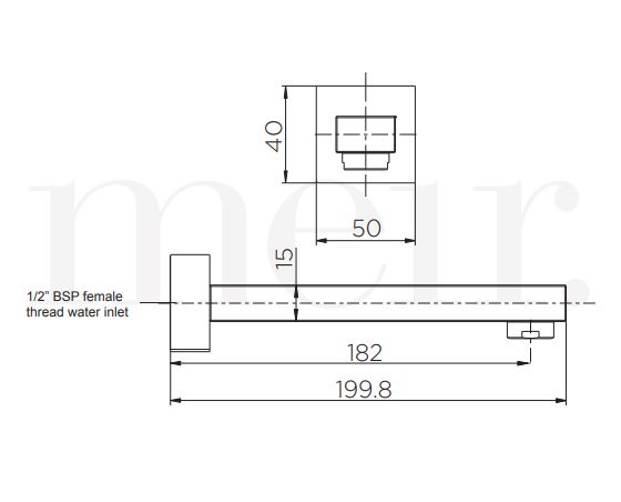 Meir Square Wall Spout Matte Black