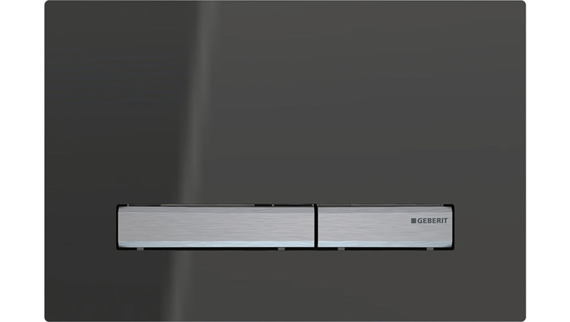 Geberit Toilet Cistern Push Plate Wall Button Smoke Reflective Glass Surface Sigma50SD