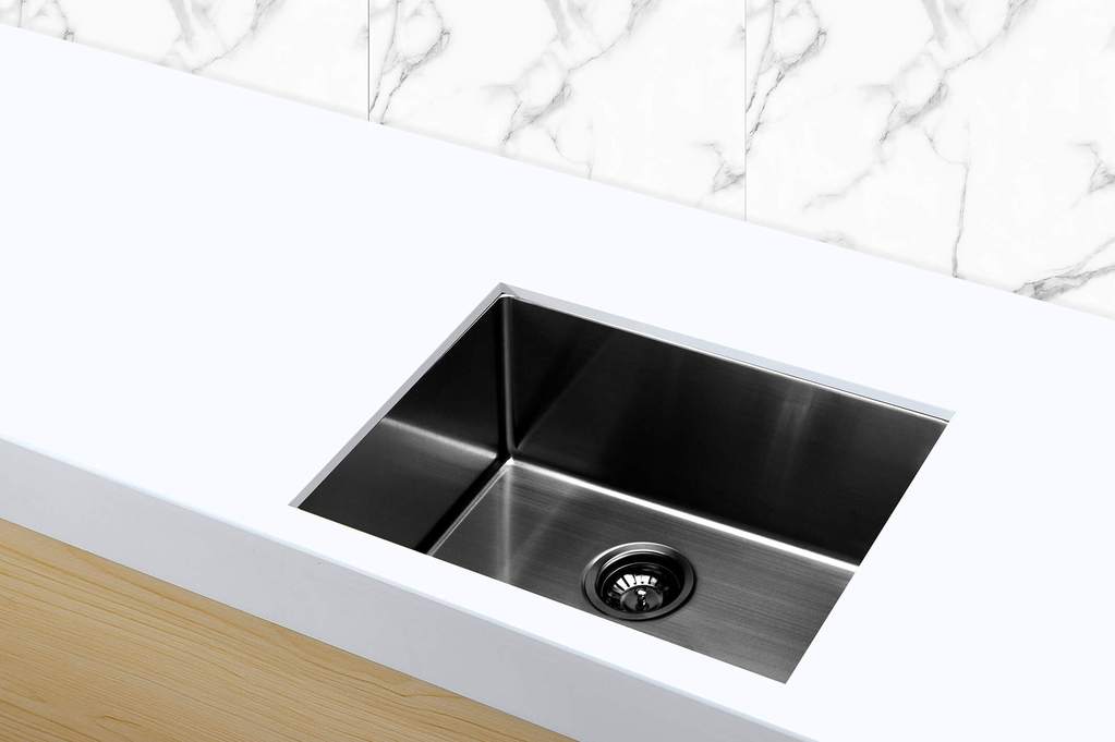 Meir Single Bowl PVD Kitchen Sink 450mm x 450mm - Gunmetal Black