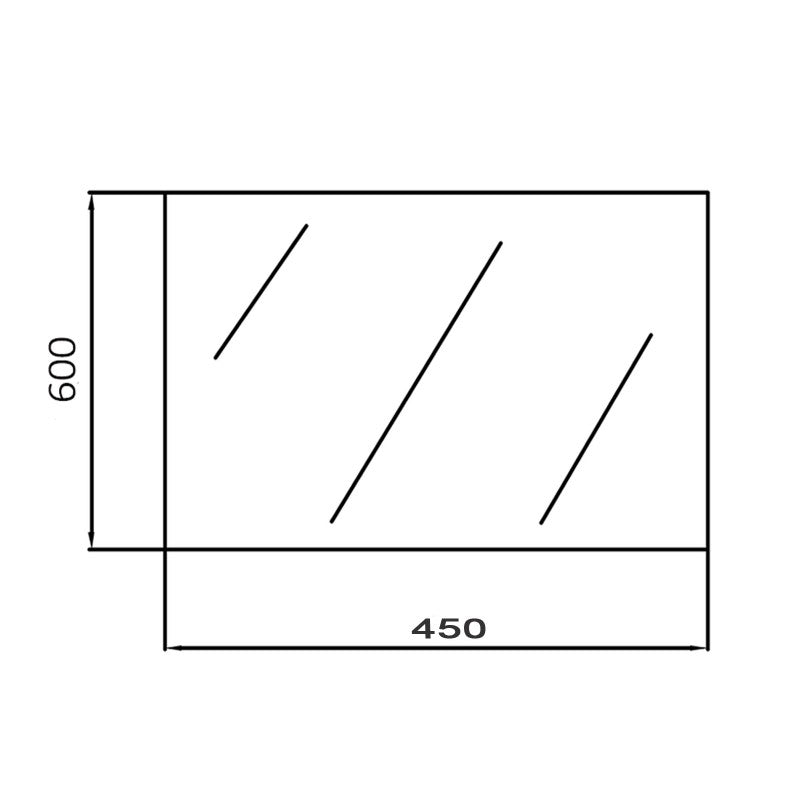 450x600mm Plain Bathroom Mirror Pencil Edge Wall Mounted Vertical or Horizontal