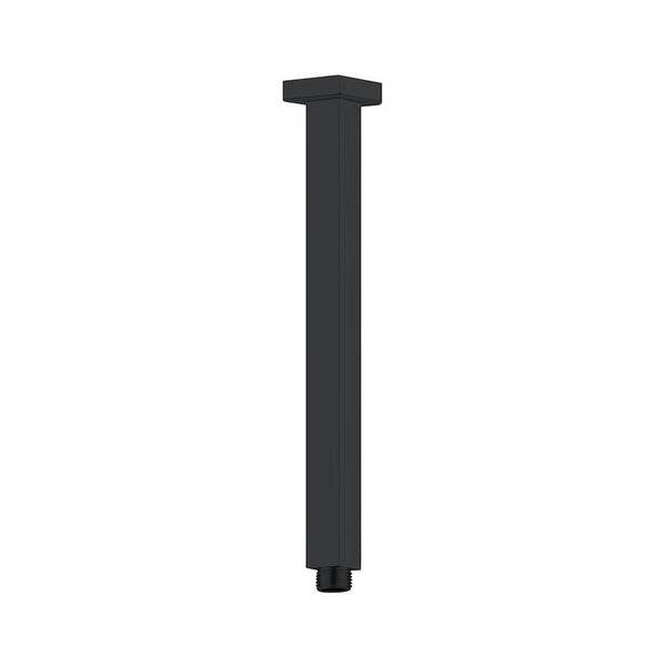 Nero Square Ceiling Arm 300mm Matte Black