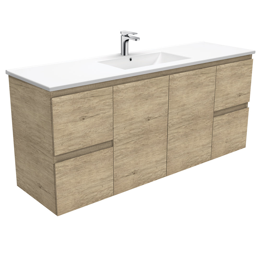 Fienza Dolce Edge Scandi Oak 1500 Wall-Hung Vanity Single Bowl