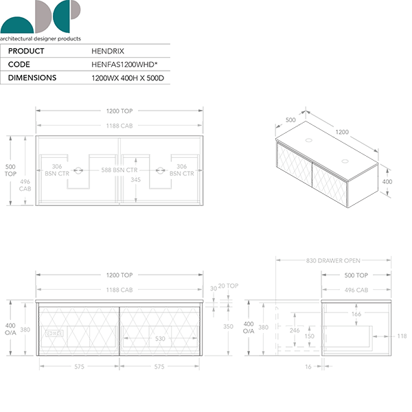 ADP Hendrix Full depth vanities