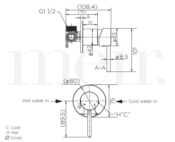 Meir Round Wall Mixer - Chrome