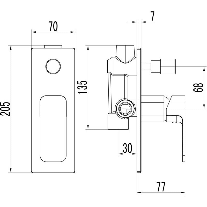Ikon Seto Wall Diverter Mixer Black - Clearance