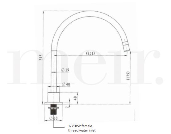 Meir Round High Rise Swivel Hob Spout Matte Black
