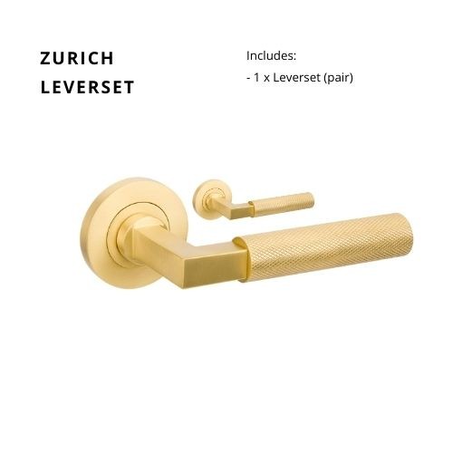Zanda Zurich Door Handle Lever Set Brushed Brass