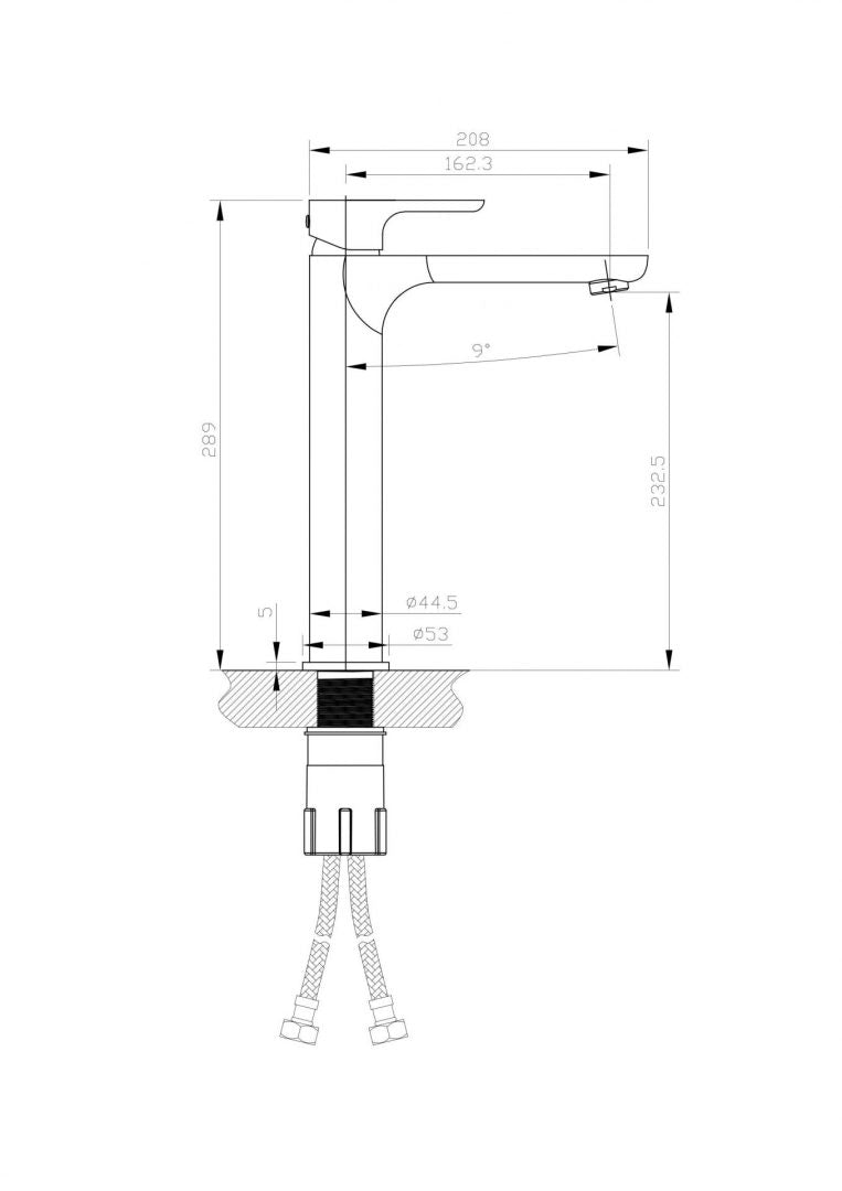 Lunas Tower Basin Mixer Matt Black