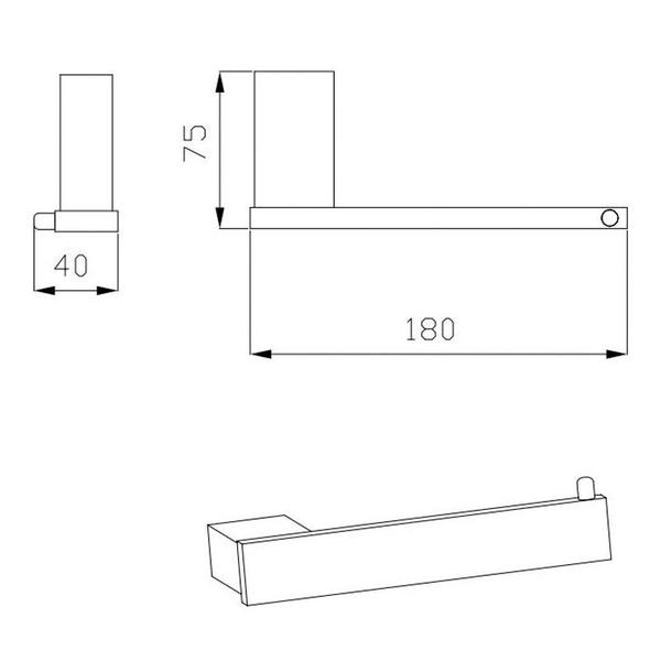 Zen Toilet Paper Holder Matt Black