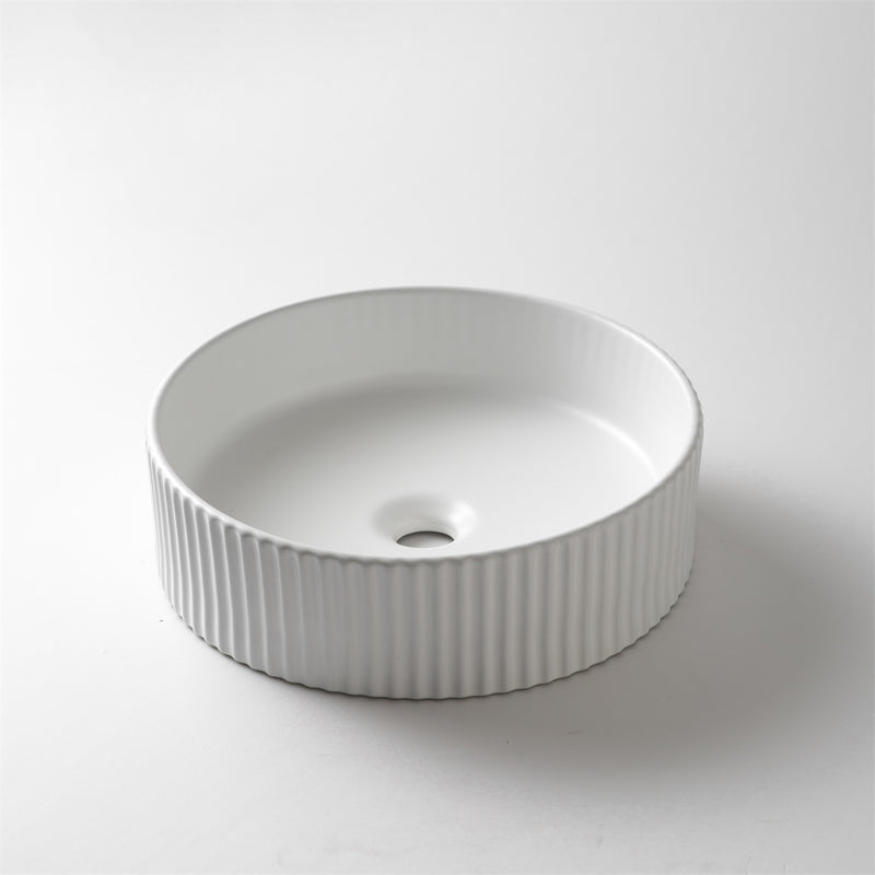 Ovia Alexis Fluted Groove 400mm Matte White Basin