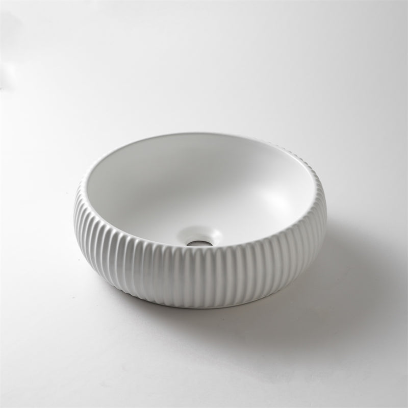 Ovia Alexa Fluted Groove 420mm Matte White Basin