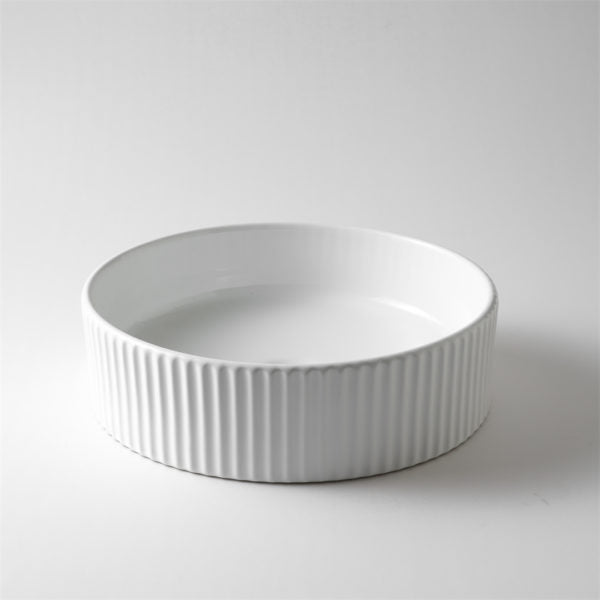 Ovia Alexis Fluted Groove 400mm Matte White Basin