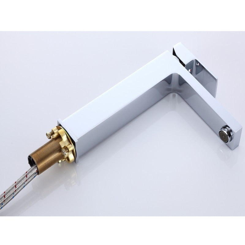 Ottimo Solid Brass Square Chrome Tall Basin Mixer Tap Vanity Tap Bench Top