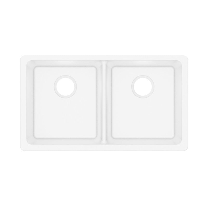 838x476x241mm White Kitchen Sink Granite Stone Under Mount Double Bowls