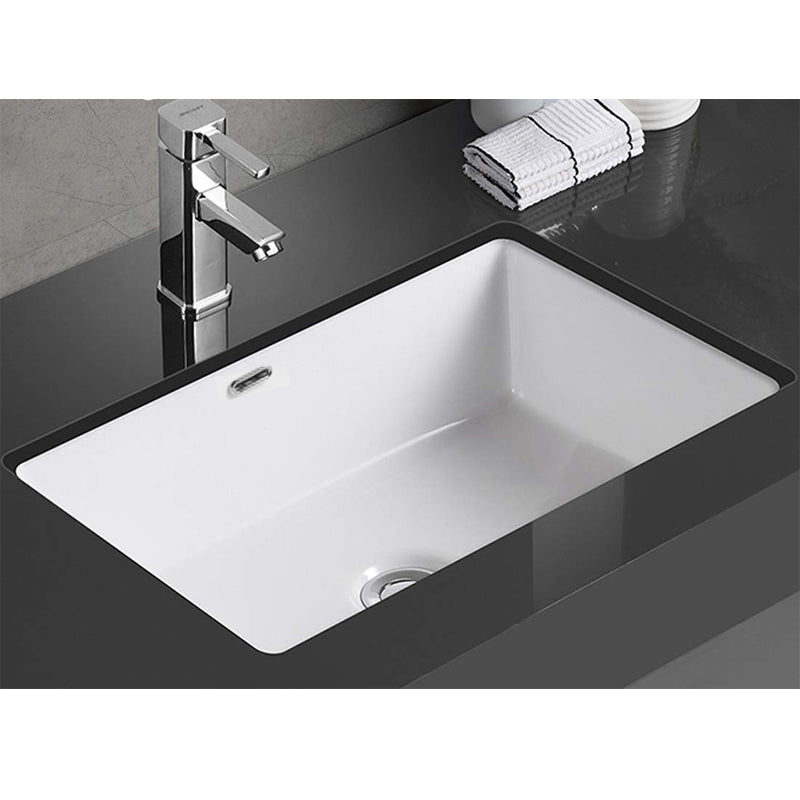 545x380x180mm Rectangle Gloss White Under Mount Ceramic Basin Under Counter