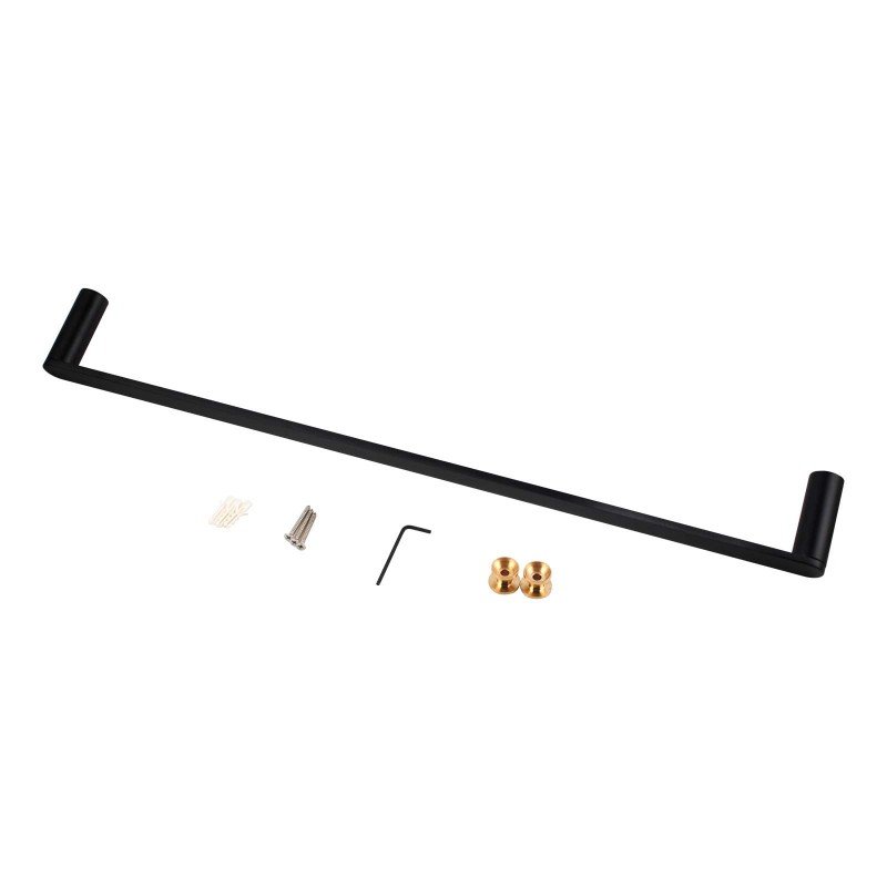 Rumia Black Single Towel Rail 800mm Stainless Steel 304 Wall Mounted