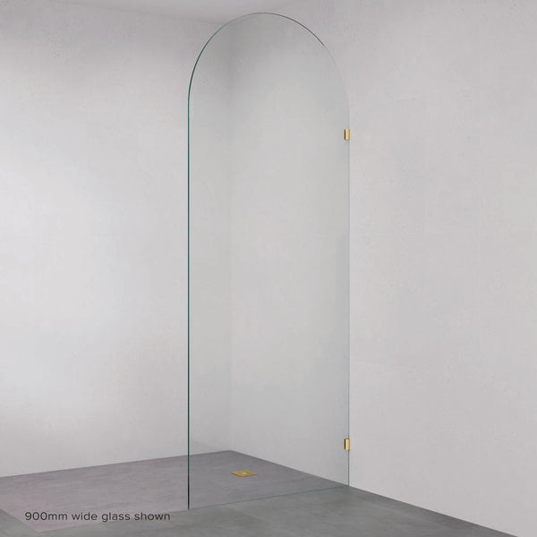 Fienza Arch Fixed Frameless Glass Shower Panel Urban Brass