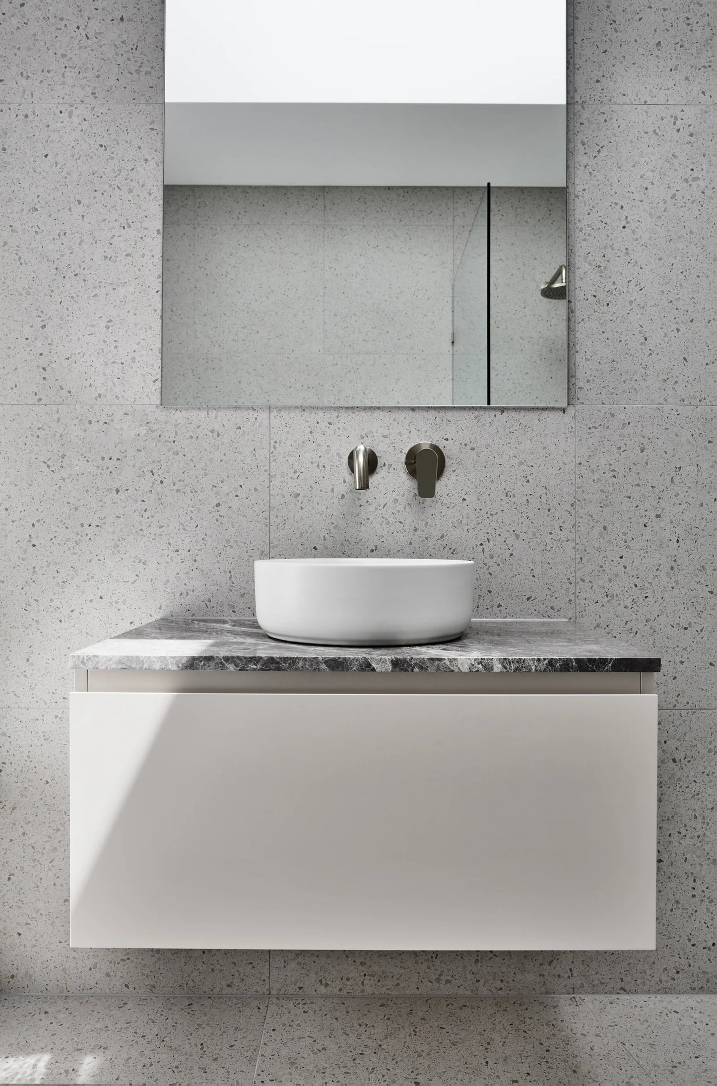 Meir Round Paddle Wall Mixer Brushed Nickel