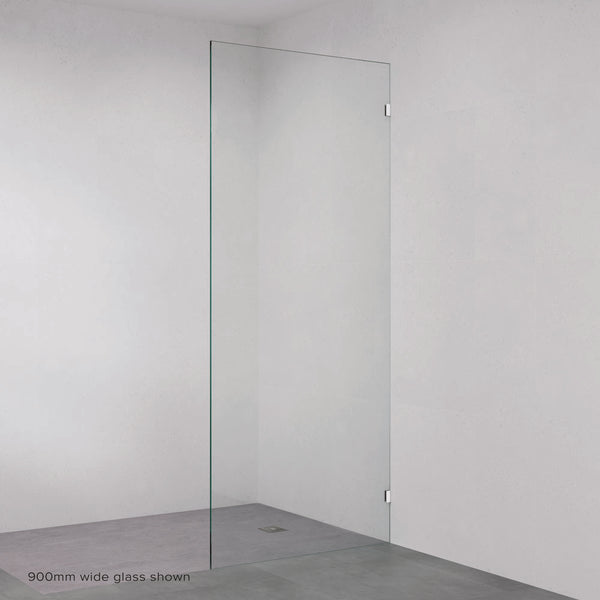 Fienza Rectangular Fixed Frameless Glass Shower Panel Chrome