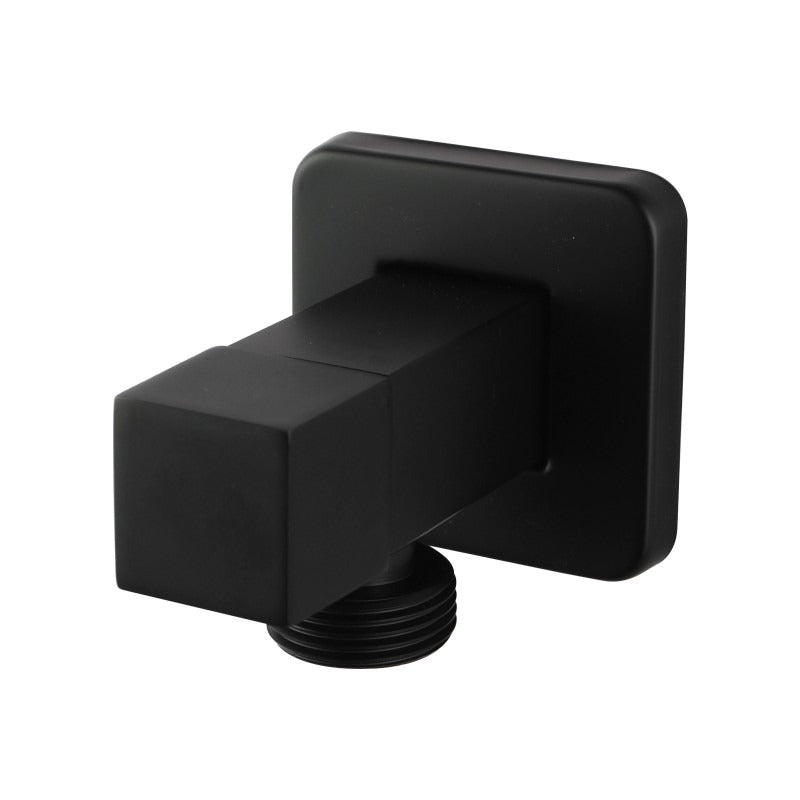Laundry Square Black Bathroom square 1/4 turn washing machine stop tap Wall Mounted Solid Brass